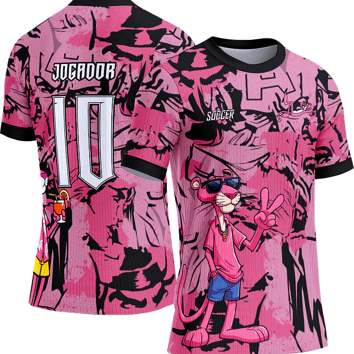 Arte Vetor Camisa Interclasse 578 Pantera Cor de Rosa 1