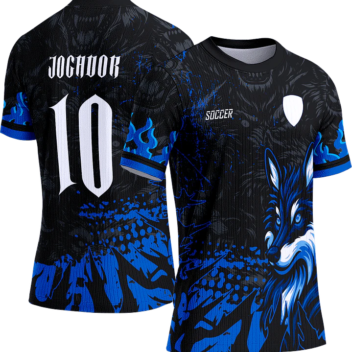 Arte Vetor Camisa Interclasse 763 Lobo Azul 1