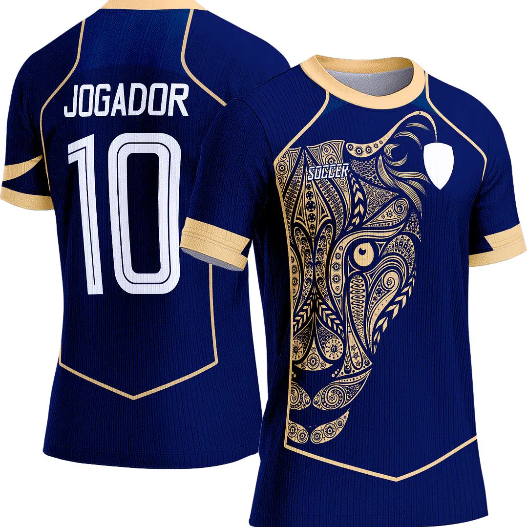 Arte Vetor Camisa Interclasse 775 Leopardo Dourado 1