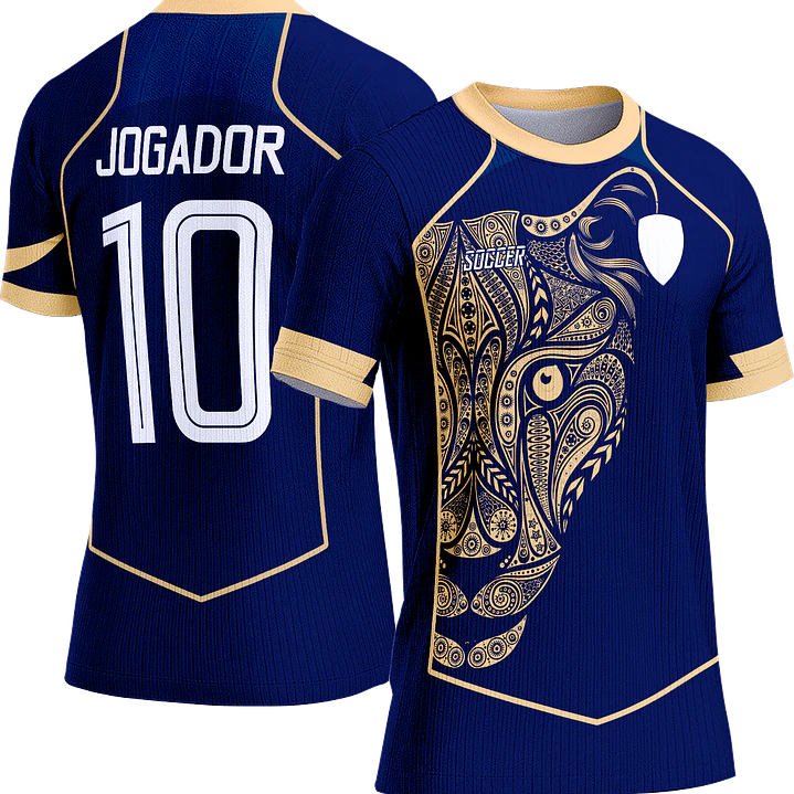 Arte Vetor Camisa Interclasse 775 Leopardo Dourado 1