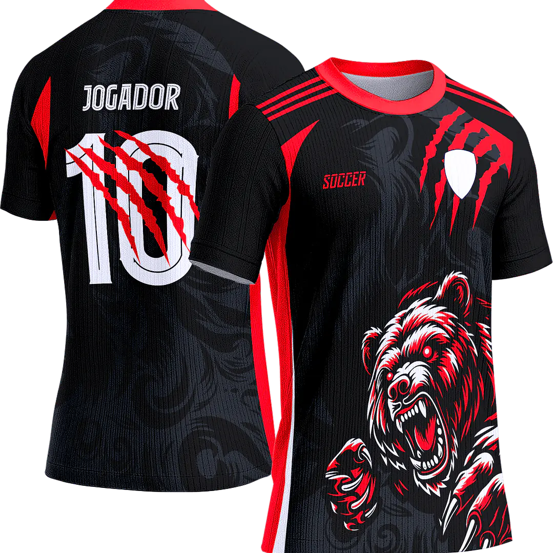 Arte Vetor Camisa Interclasse 788 Urso Vermelho 1