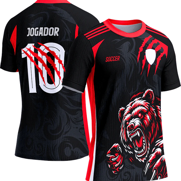 Arte Vetor Camisa Interclasse 788 Urso Vermelho 1