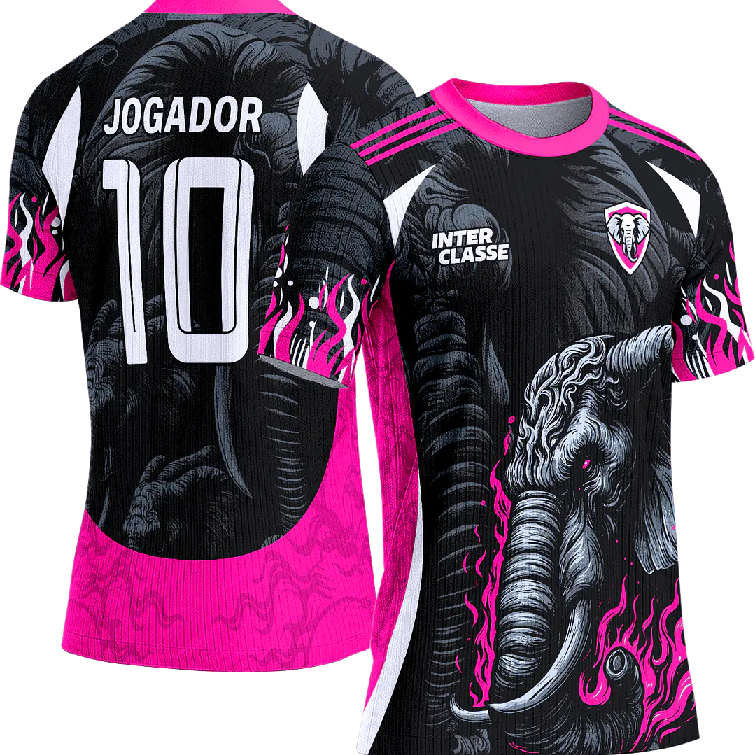 Arte Vetor Camisa Interclasse 795 Elefante Rosa 1