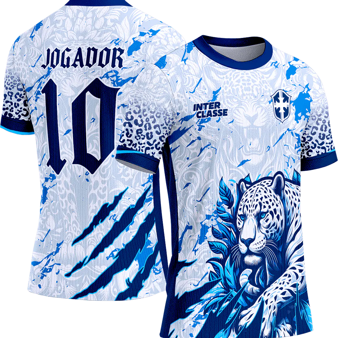Arte Vetor Camisa Interclasse 798 Onça Azul 1