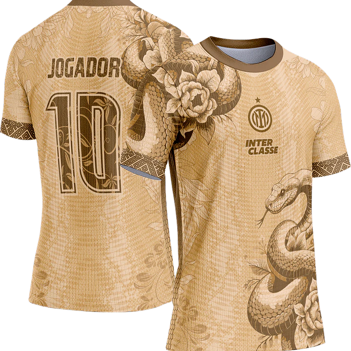 Arte Vetor Camisa Interclasse 804 Cobra Bege 1