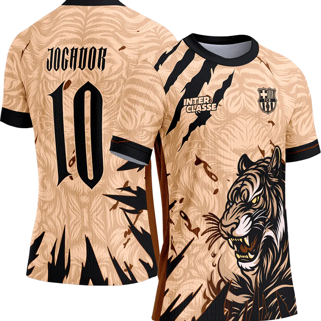 Arte Vetor Camisa Interclasse 809 Tigre Bege 1