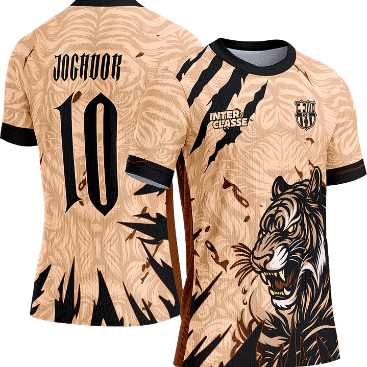 Arte Vetor Camisa Interclasse 809 Tigre Bege 1