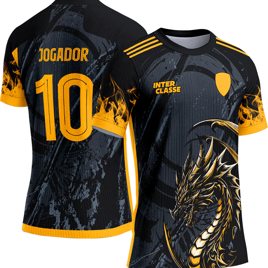 Arte Vetor Camisa Interclasse 810 Dragão Amarelo 1