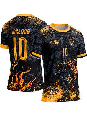Arte Vetor Camisa Interclasse 814 Lobo Amarelo
