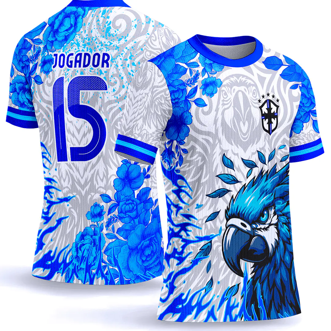 Arte Vetor Camisa interclasse arara azul tribal 905 1