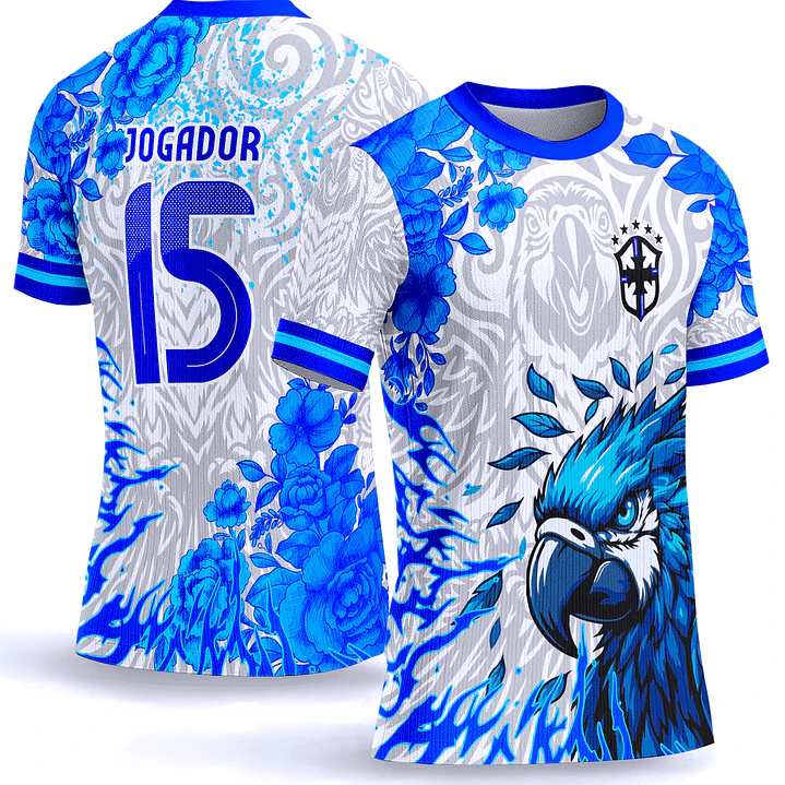 Arte Vetor Camisa interclasse arara azul tribal 905 1