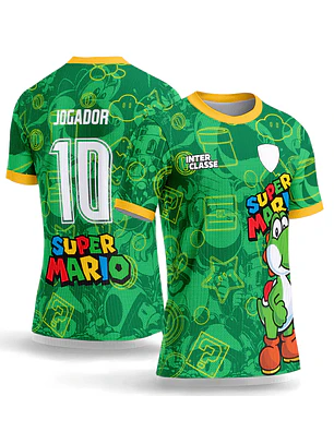Arte Vetor Camisa Interclasse 1080 Super Marios Bros Yoshi