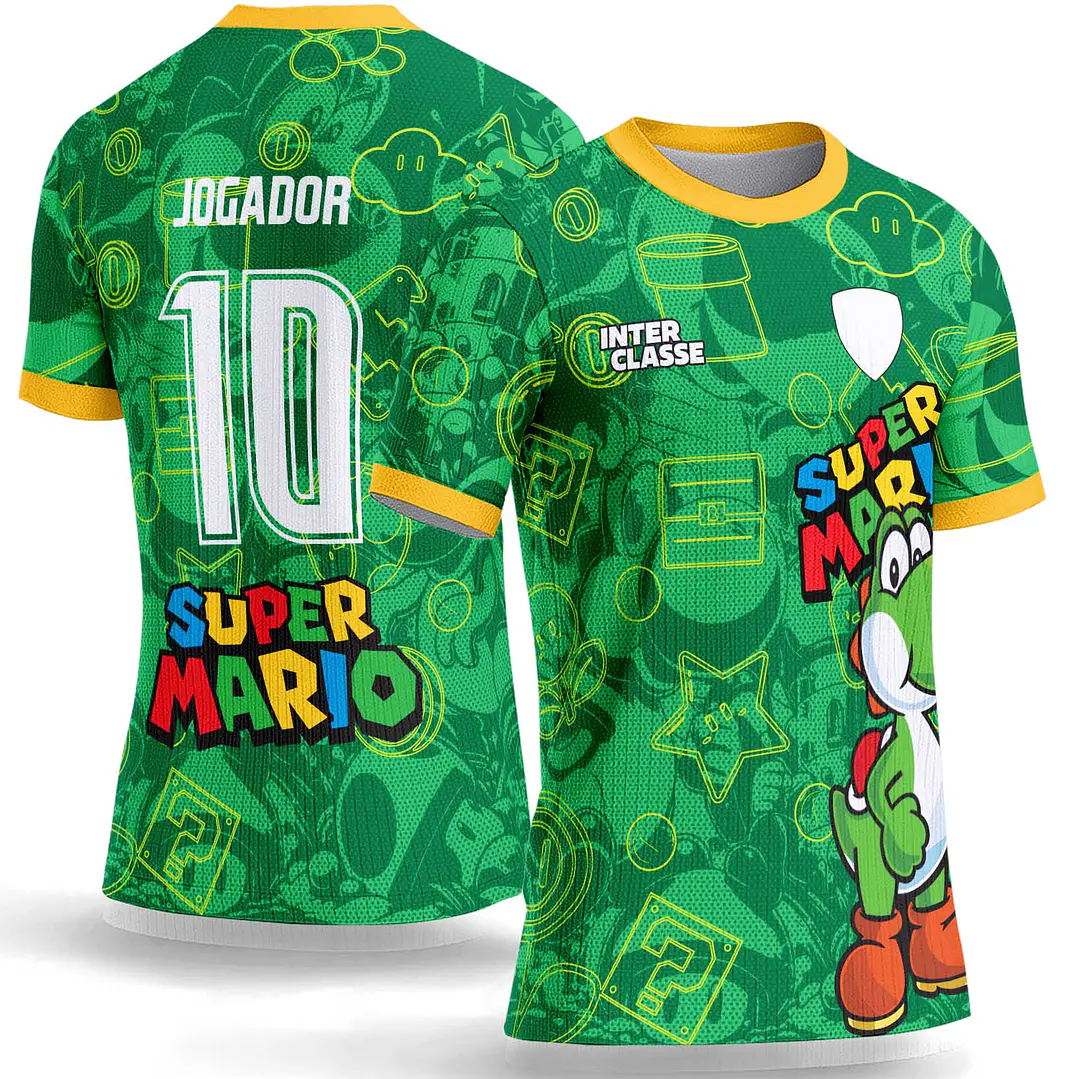Arte Vetor Camisa Interclasse 1080 Super Marios Bros Yoshi 1