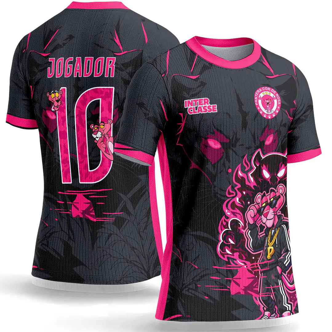 Arte Vetor Camisa Interclasse 1161 Pantera Cor de Rosa 1