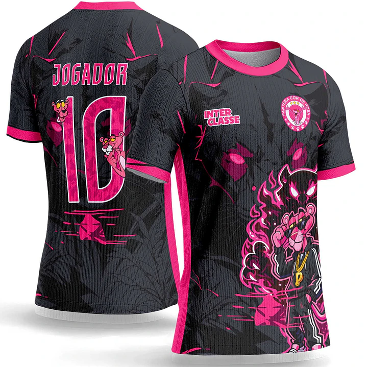 Arte Vetor Camisa Interclasse 1161 Pantera Cor de Rosa 1