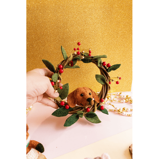 Corona navideña con tu mascota