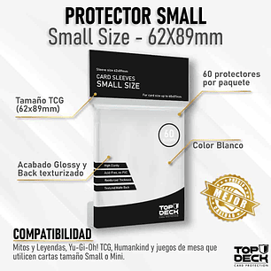 Protector Small Japo Blanco 62x89mm 60 Unidades