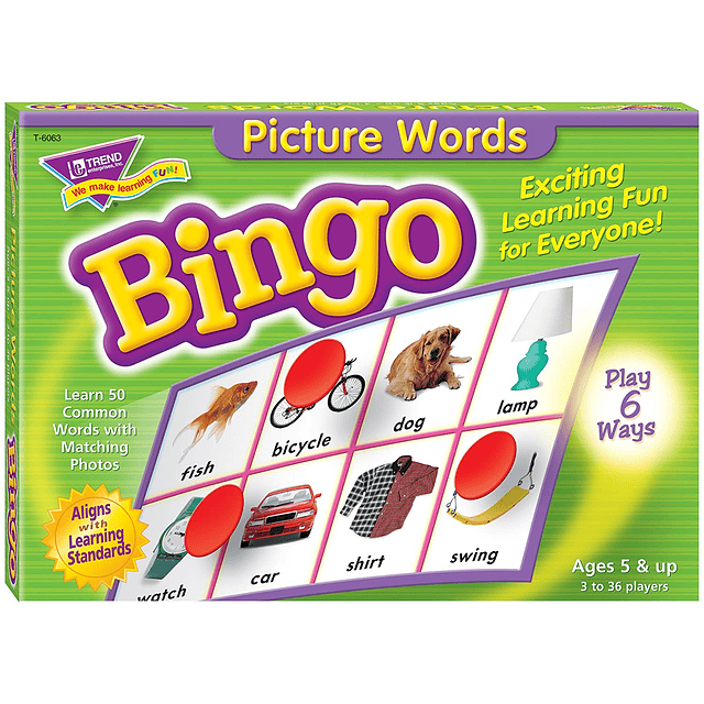 Bingo Picture Words
