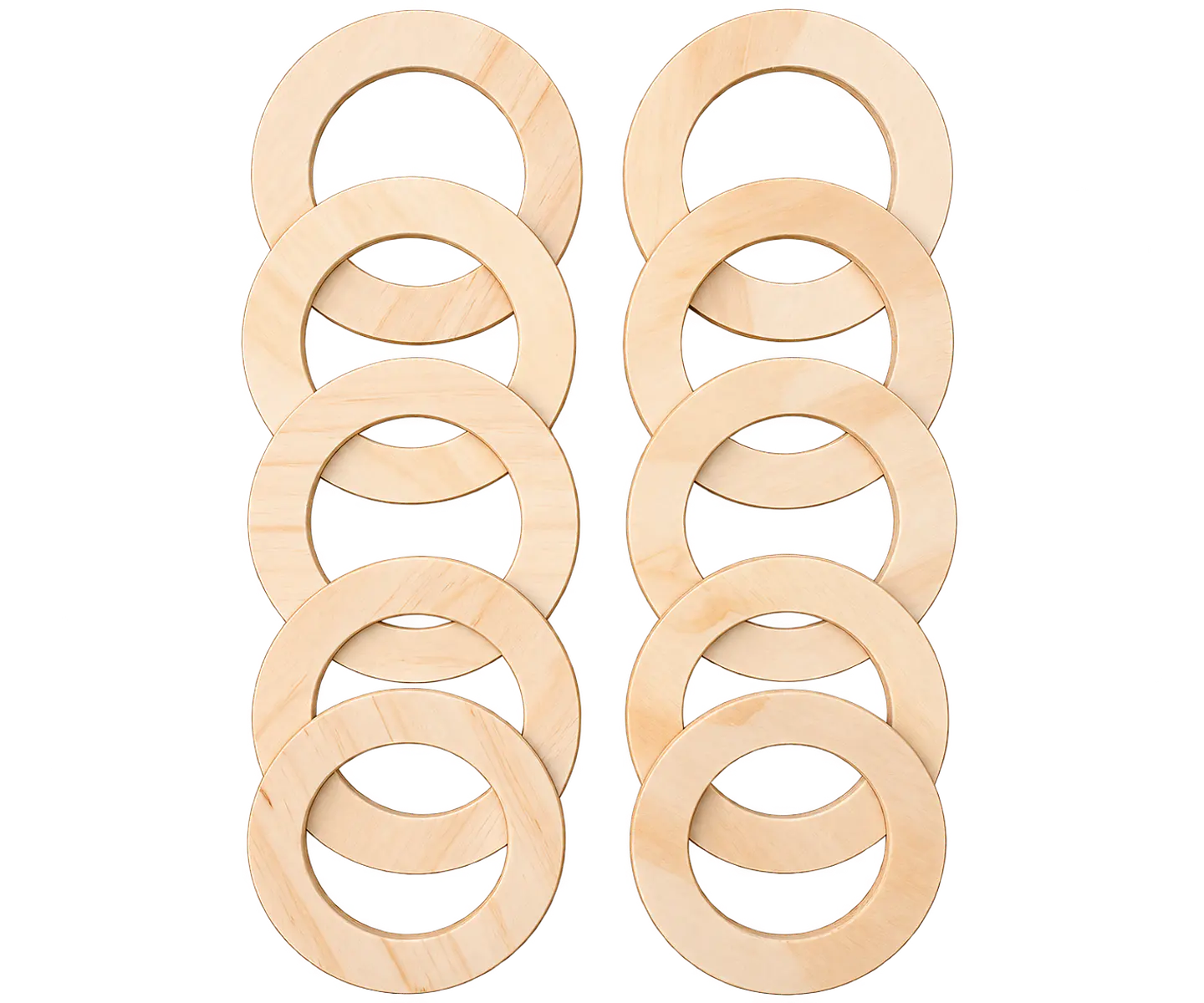 10 Argollas de Madera  de 14 cm  1