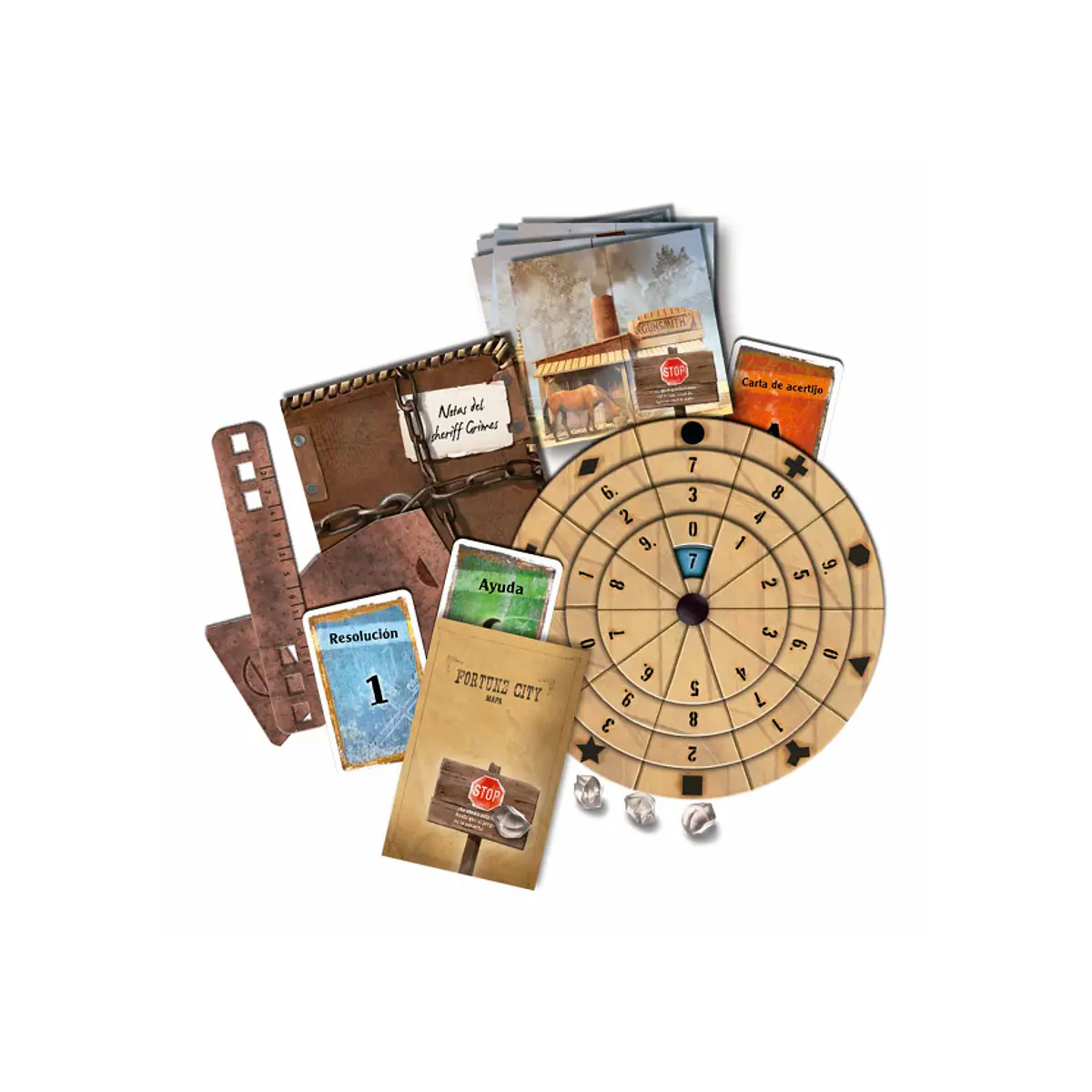 Carré 70 Tarot La Roue de la Fortune Twill de soie blanc multicolore