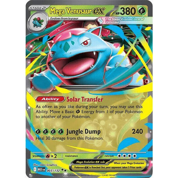 Mega Venusaur EX 003/132 - Inglés -Mega Evolution