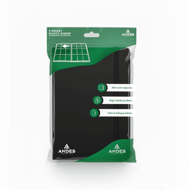 ANDES PROTECTION - 9 POCKET PLASTIC BINDER - BLACK