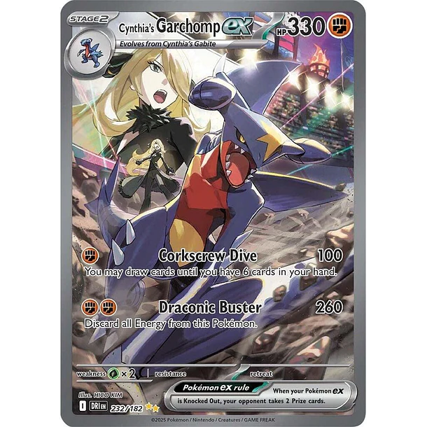 Cynthia's Garchomp ex - 232/182 - SV10: Destined Rivals (DRI)