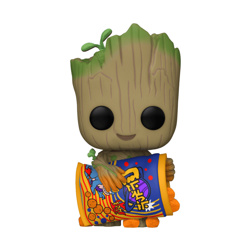 Funko Pop! #1196 - I Am Groot: Groot with Cheese Puffs (Flocked) 2