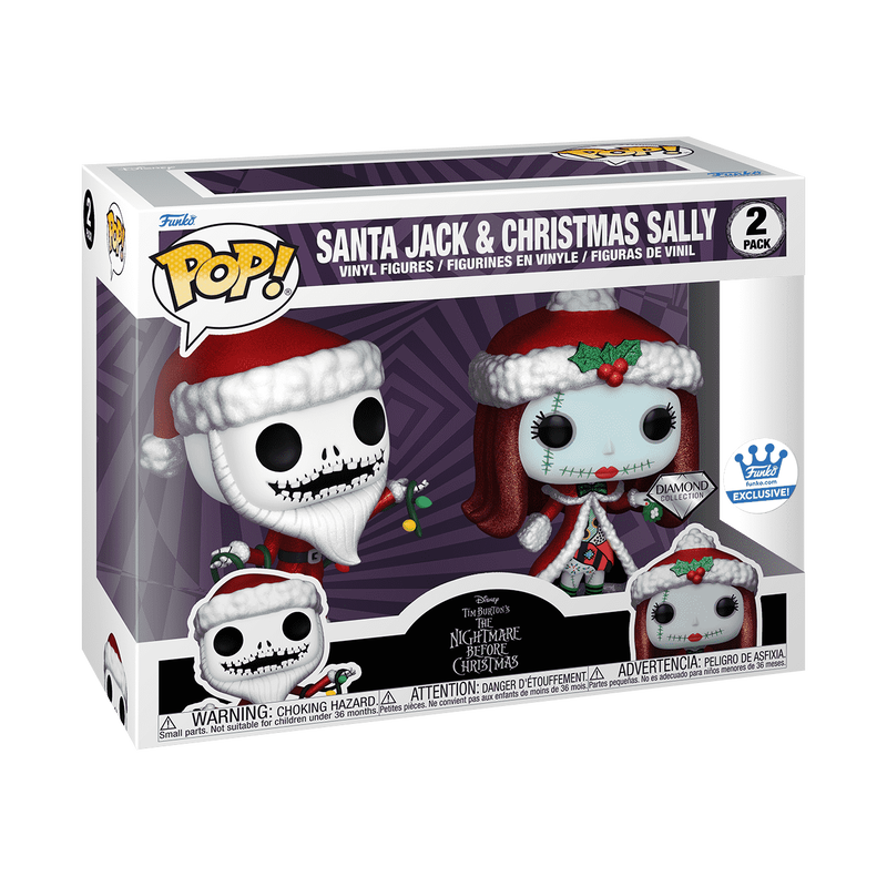Funko Pop! - The Nightmare Before Christmas: Santa Jack & Christmas Sally (Diamond) (2 Pack) 1
