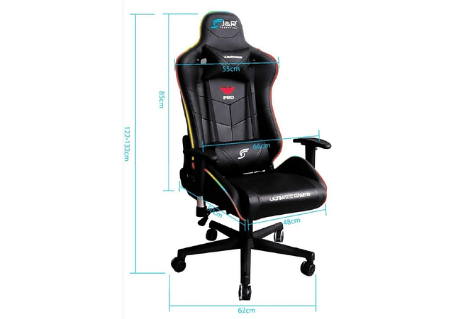 Silla Gamer J&R RGB negra