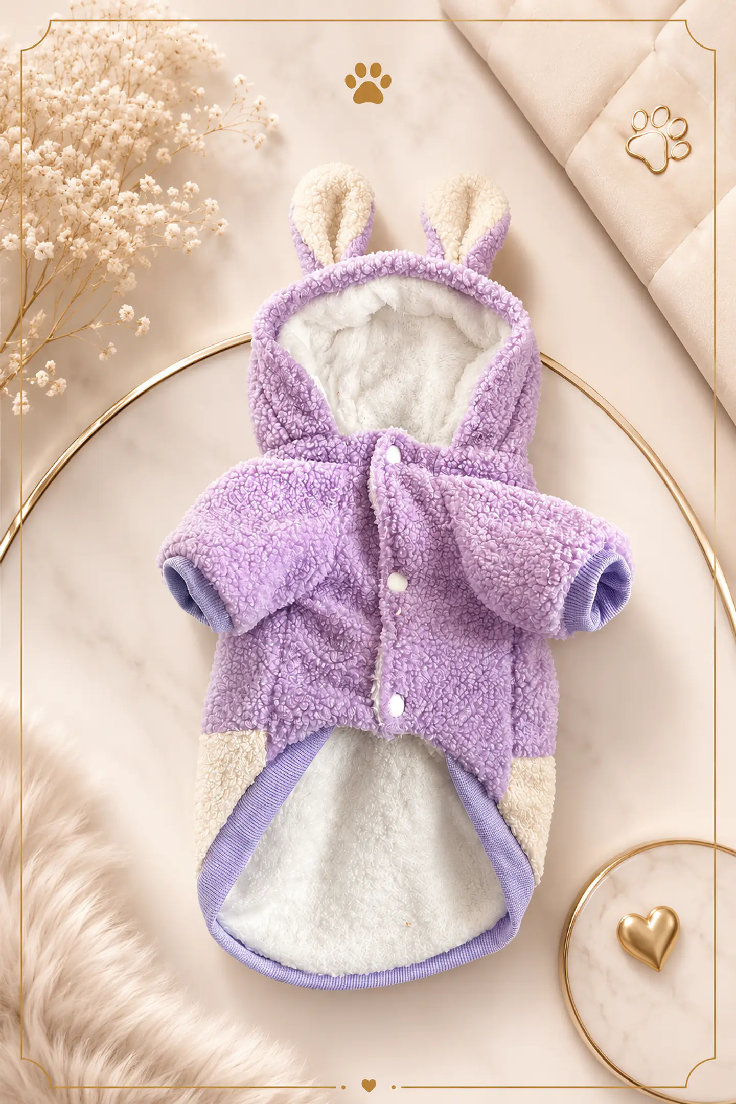Abrigo Teddy Lavanda 2