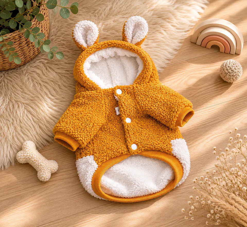 Abrigo Teddy Mostaza 2