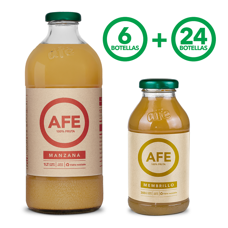 6 BOTELLAS AFE 1 L MANZANA ROJA + 24 BOTELLAS AFE 300 ML MEMBRILLO 1