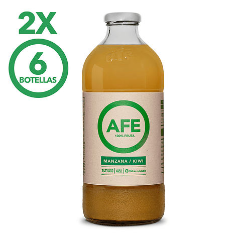 2 PACKS JUGO DE KIWI MANZANA: 6 BOTELLAS AFE MIX 1 LITRO