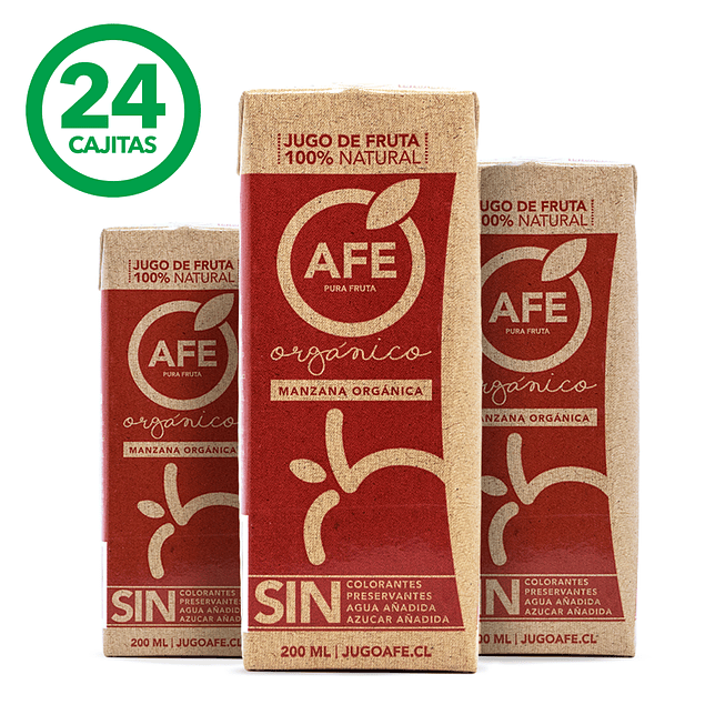 JUGO DE MANZANA ORGÁNICA: 24 TETRA PACK AFE 200 ML