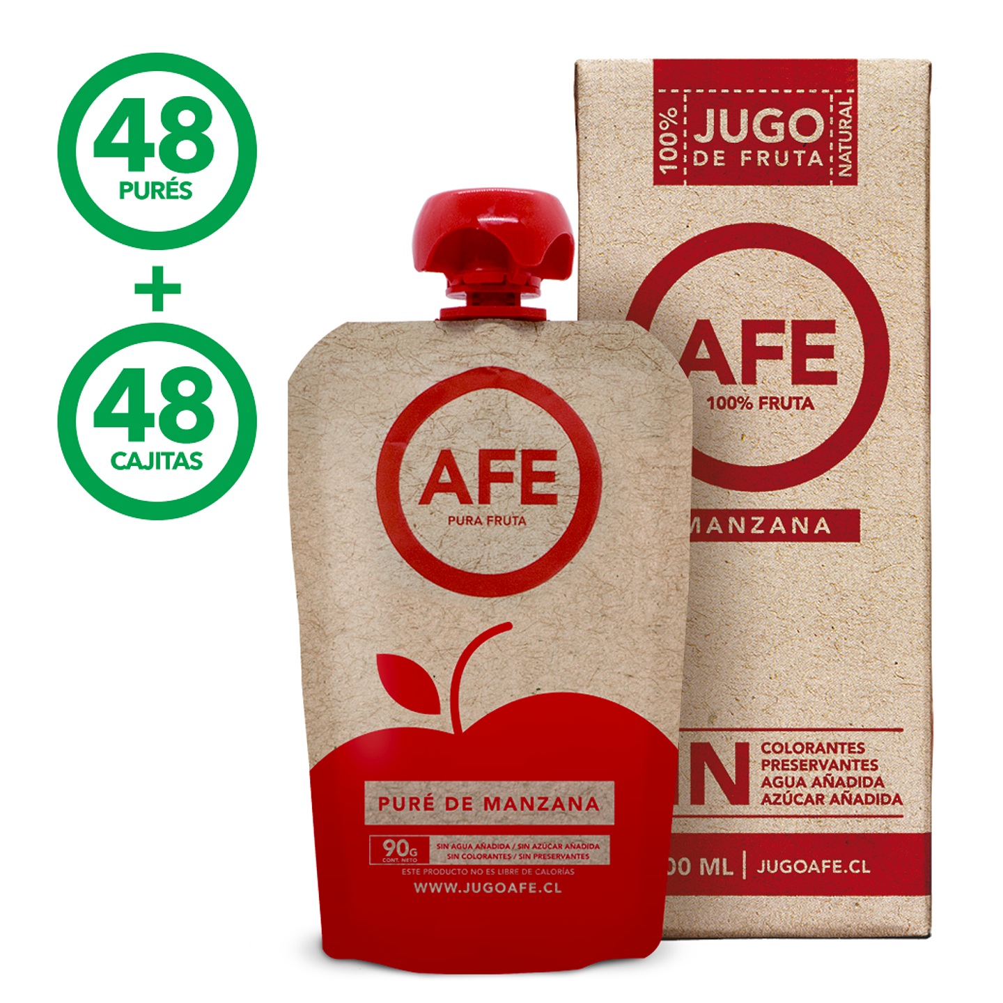 48 Cajitas Manzana + 48 Puré Manzana  1