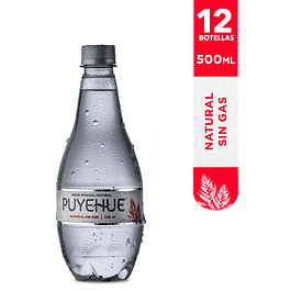Agua Mineral Sin Gas Puyehue: 12 botellas 500ml