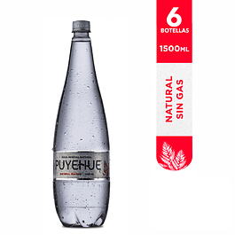 Agua Mineral Sin Gas Puyehue: 6 botellas 1500ml