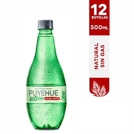 Agua Mineral Bio Botella Sin Gas Puyehue: 12 botellas 500ml