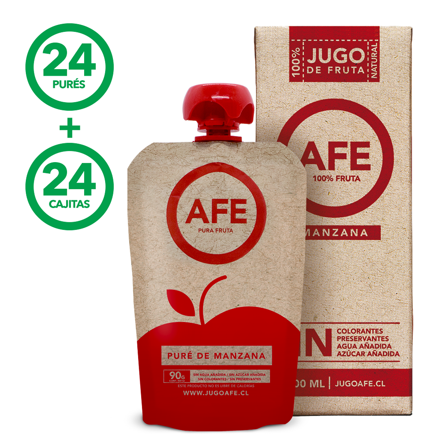 24 Cajitas Manzana + 24 Puré Manzana  1