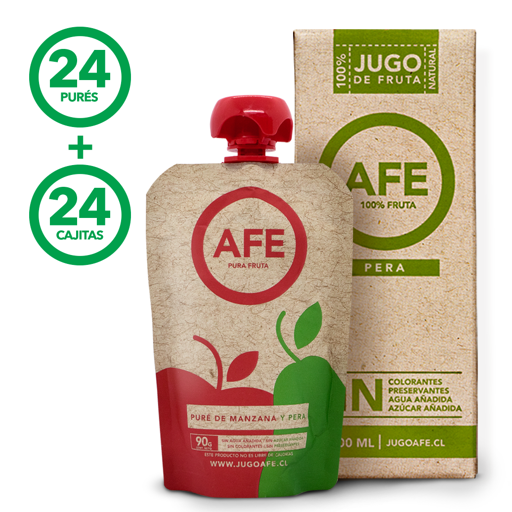 PURÉ AMA MANZANA PERA ORGÁNICO 90 GRS 32 UNIDS