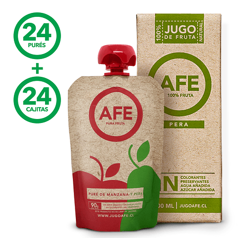 24 Cajitas Pera + 24 Puré de Manzana y Pera