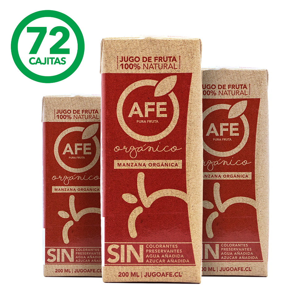JUGO DE MANZANA ORGÁNICA: 72 TETRA PACK AFE 200 ML 1