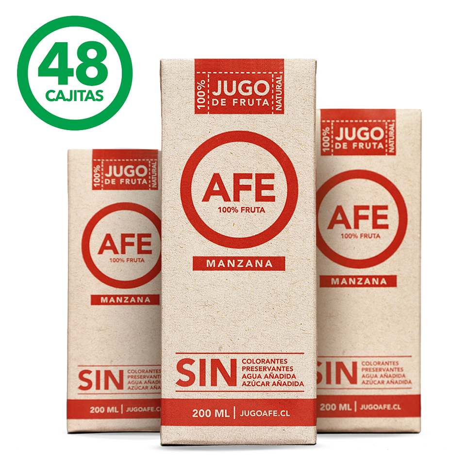 JUGO DE MANZANA: 48 TETRA PACK AFE 200 ML 1