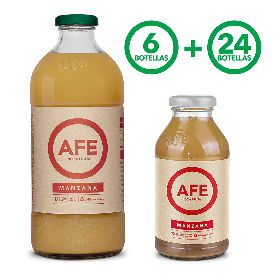 6 BOTELLAS AFE 1 L MANZANA ROJA + 24 BOTELLAS AFE 300 ML MANZANA ROJA 1