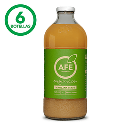 JUGO DE MANZANA VERDE ORGÁNICA: 6 BOTELLAS AFE 1 LITRO 