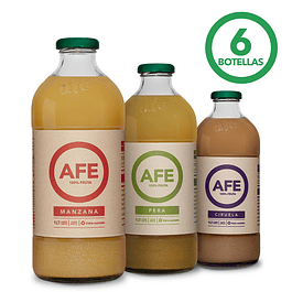 PACK DE 6 BOTELLAS JUGO AFE - SURTIDO MANZANA ROJA, PERA Y CIRUELA