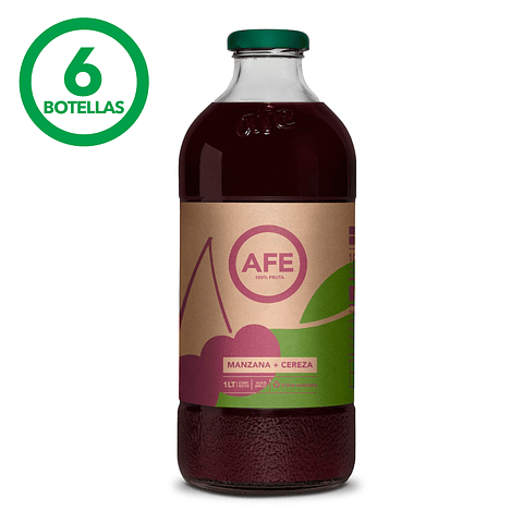 JUGO DE MANZANA CEREZA: 6 BOTELLAS AFE 1 LITRO