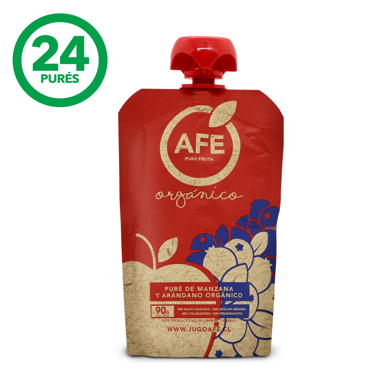 PURÉ DE MANZANA Y ARÁNDANO ORGÁNICO 24 UNIDADES 1