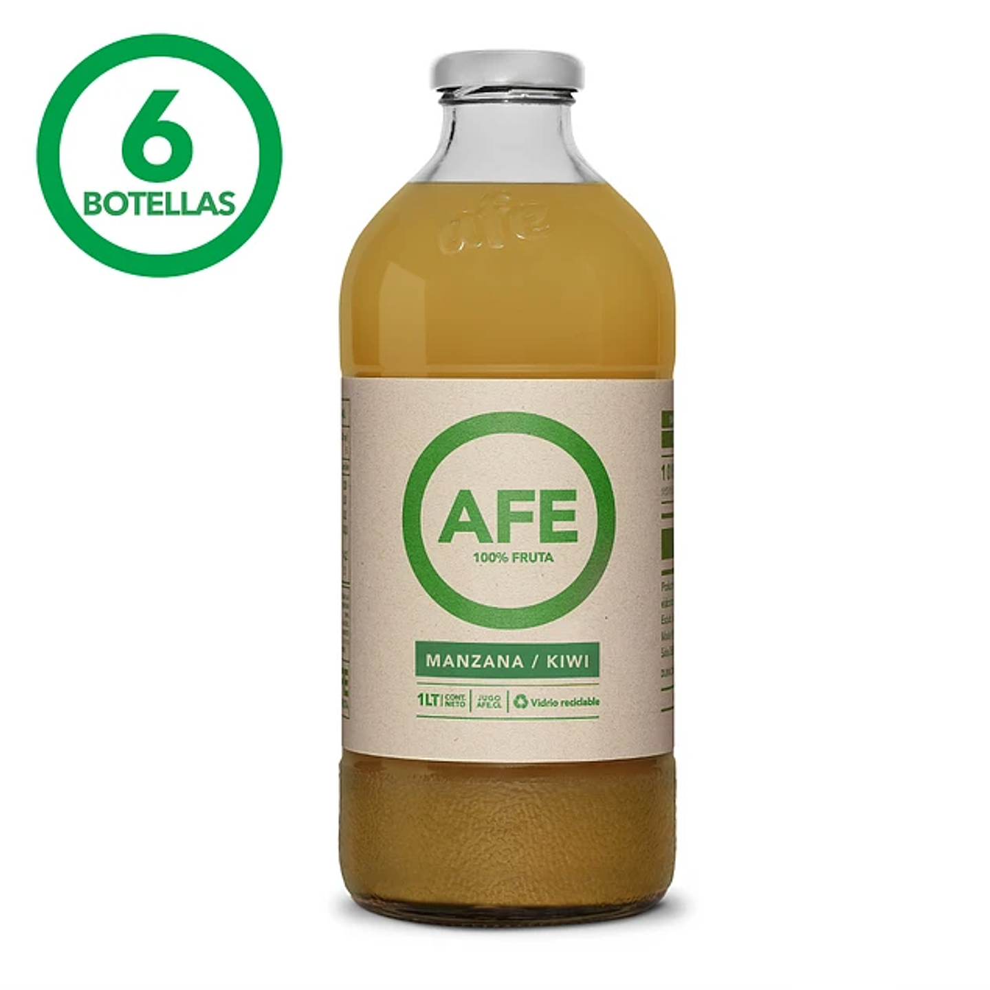 JUGO DE KIWI MANZANA: 6 BOTELLAS AFE MIX 1 LITRO 1